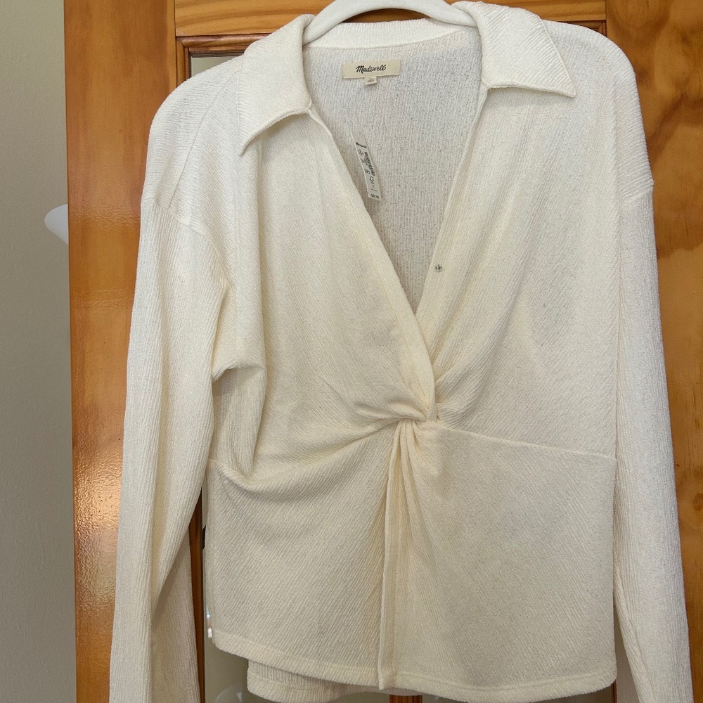 NWT Madewell Shirt, Cream/White, M.
